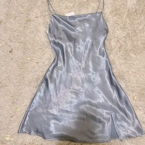 Liv fashion boutique Small satin sleeveless blue dress